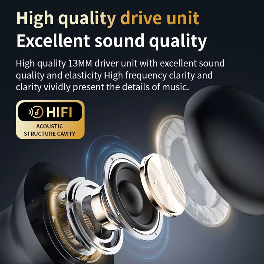 ANC Bluetooth Headset Colour Screen Touch Active Noise Cancellation Bluetooth 5.4 Headset HIFI Stereo Sports Headset Waterproof