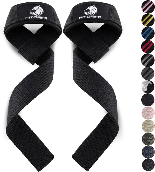 Fitgriff® Zughilfen (Gepolstert) Für Krafttraining, Bodybuilding, Fitness - Kreuzheben Gurte - Lifting Straps - Für Frauen Und Männer