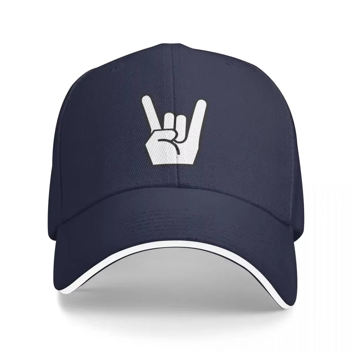 Rock Devil Horns Simple Icon Baseball Cap Anime Male Adjustable Hat Girl Men'S Streetwear for Sun Protection