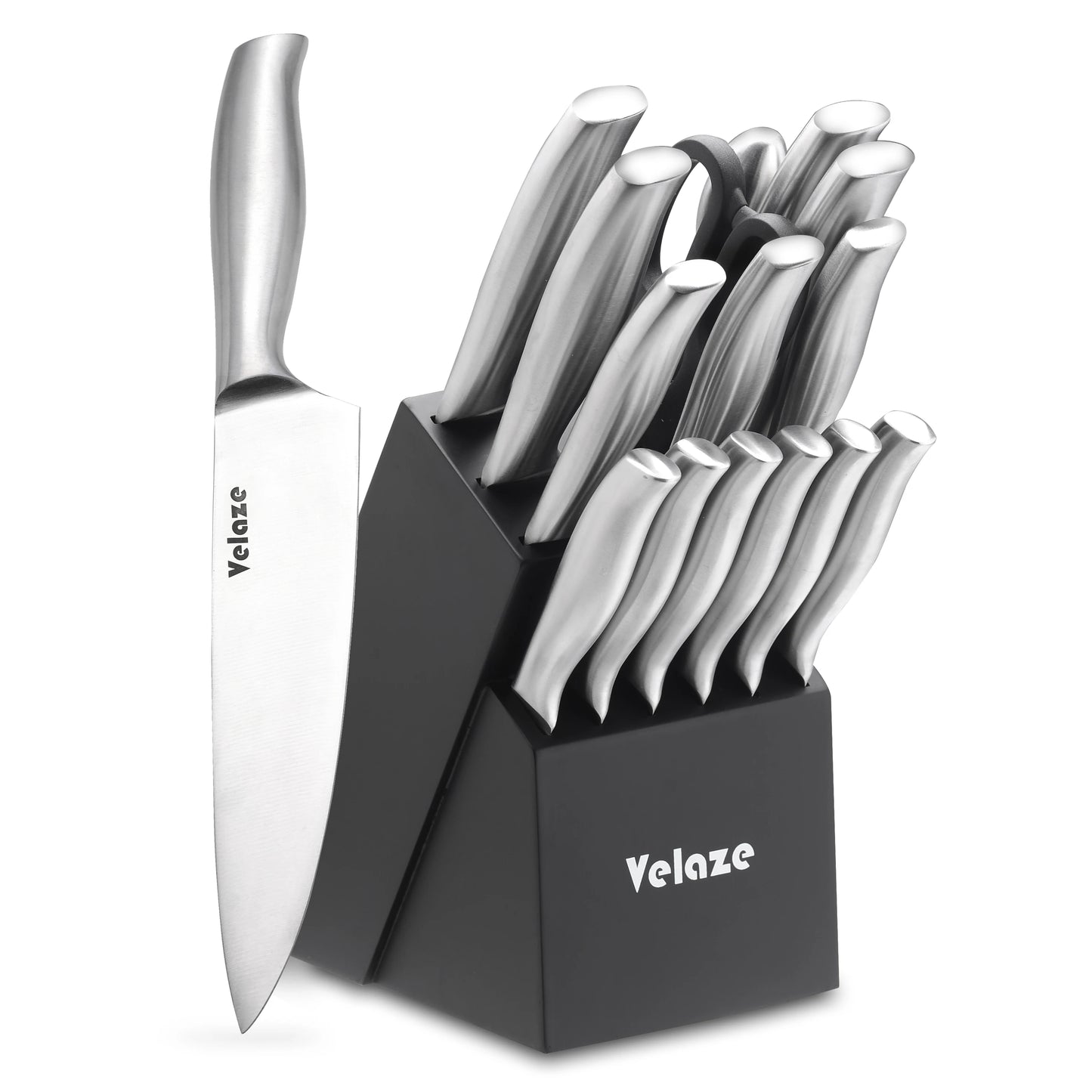 Hochwertiges Edelstahl Küchenmesser Set 14-teilig mit ergonomischem Holzgriff - Homestro