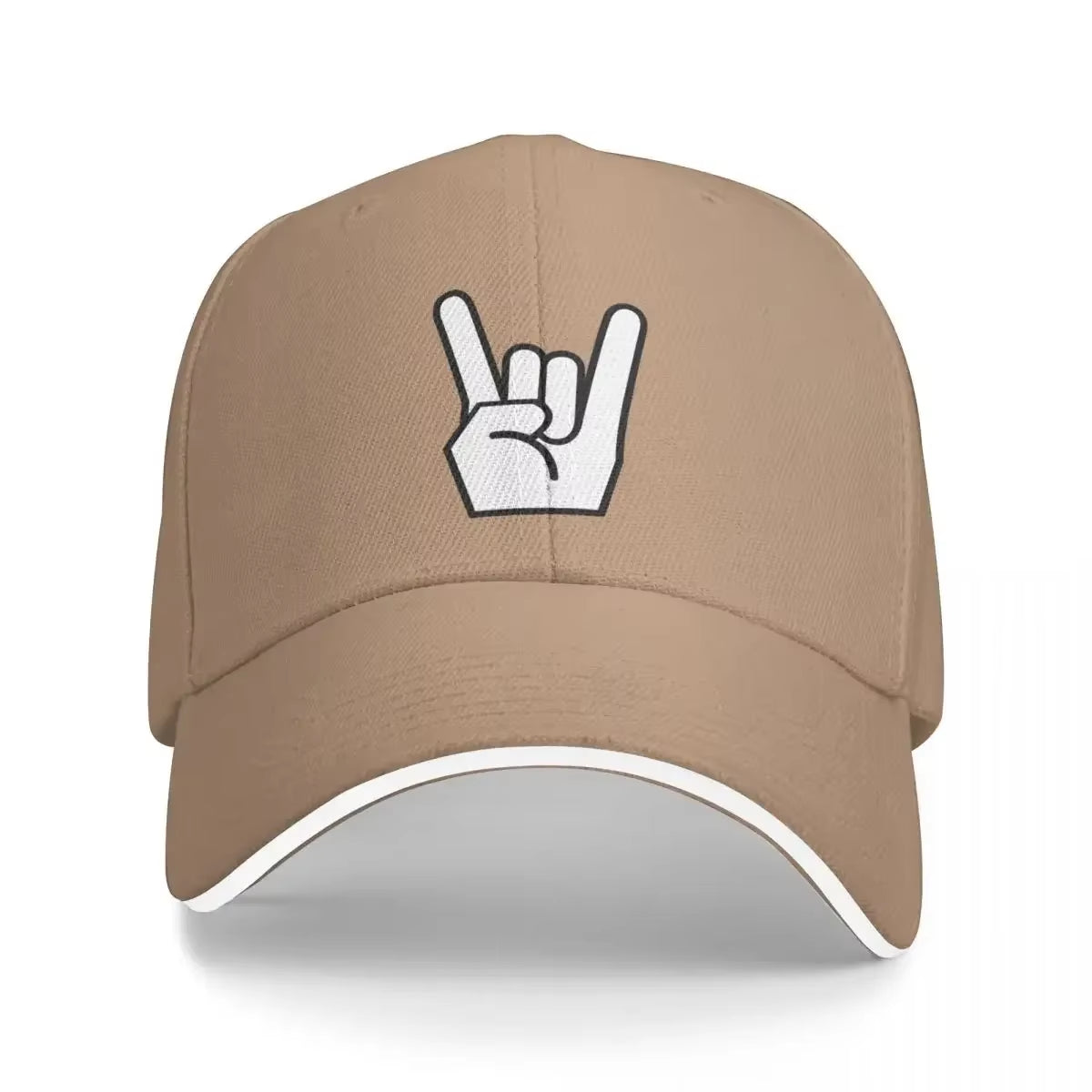 Rock Devil Horns Simple Icon Baseball Cap Anime Male Adjustable Hat Girl Men'S Streetwear for Sun Protection