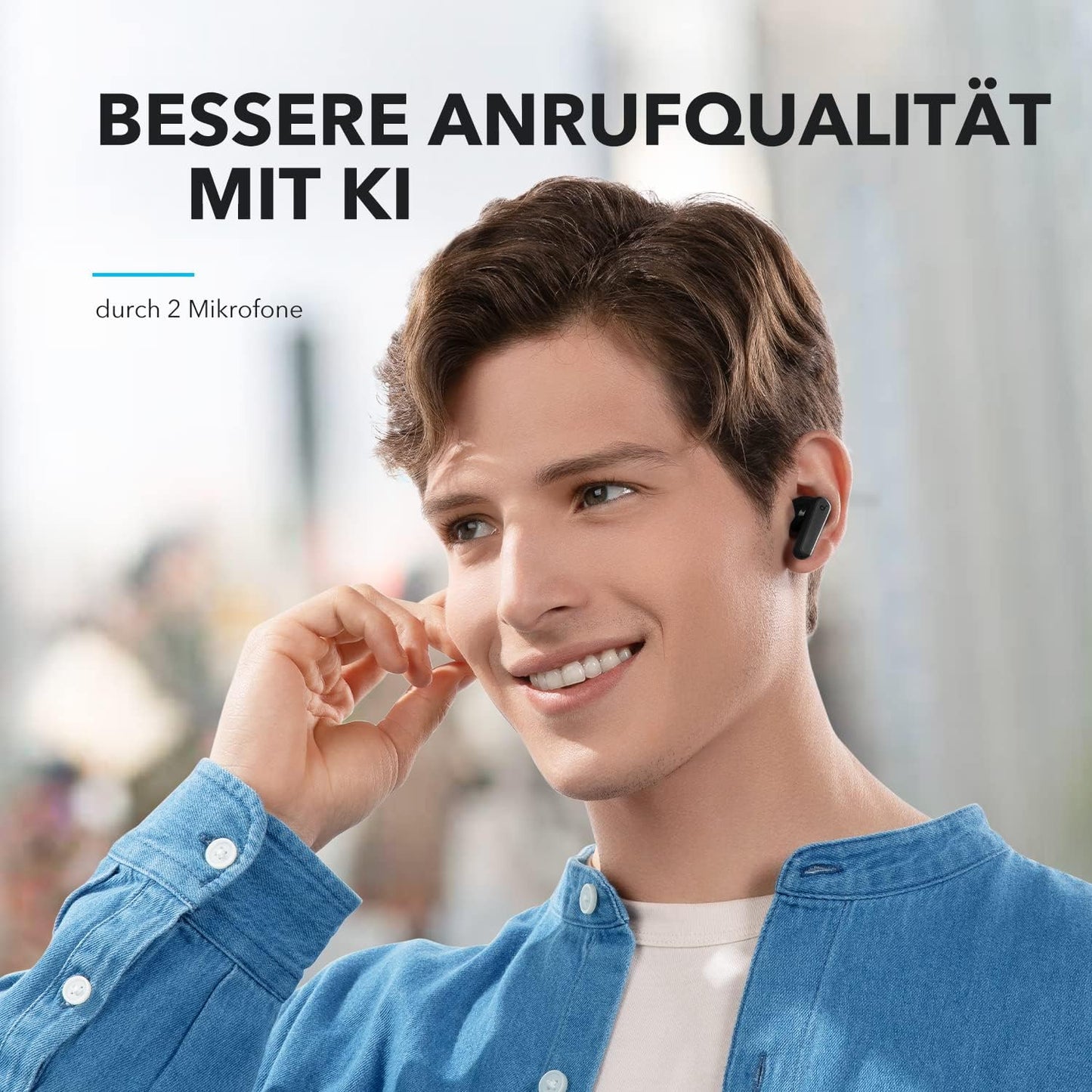 Soundcore by Anker P20I Kabellose Bluetooth Kopfhörer In-Ear, 10Mm Treiber, Bluetooth 5.3, Anpassbarer EQ, 30 Std. Spielzeit, IPX5 Wasserfest, 2 Mikros Mit KI, Einzeln Verwendbar (Schwarz)