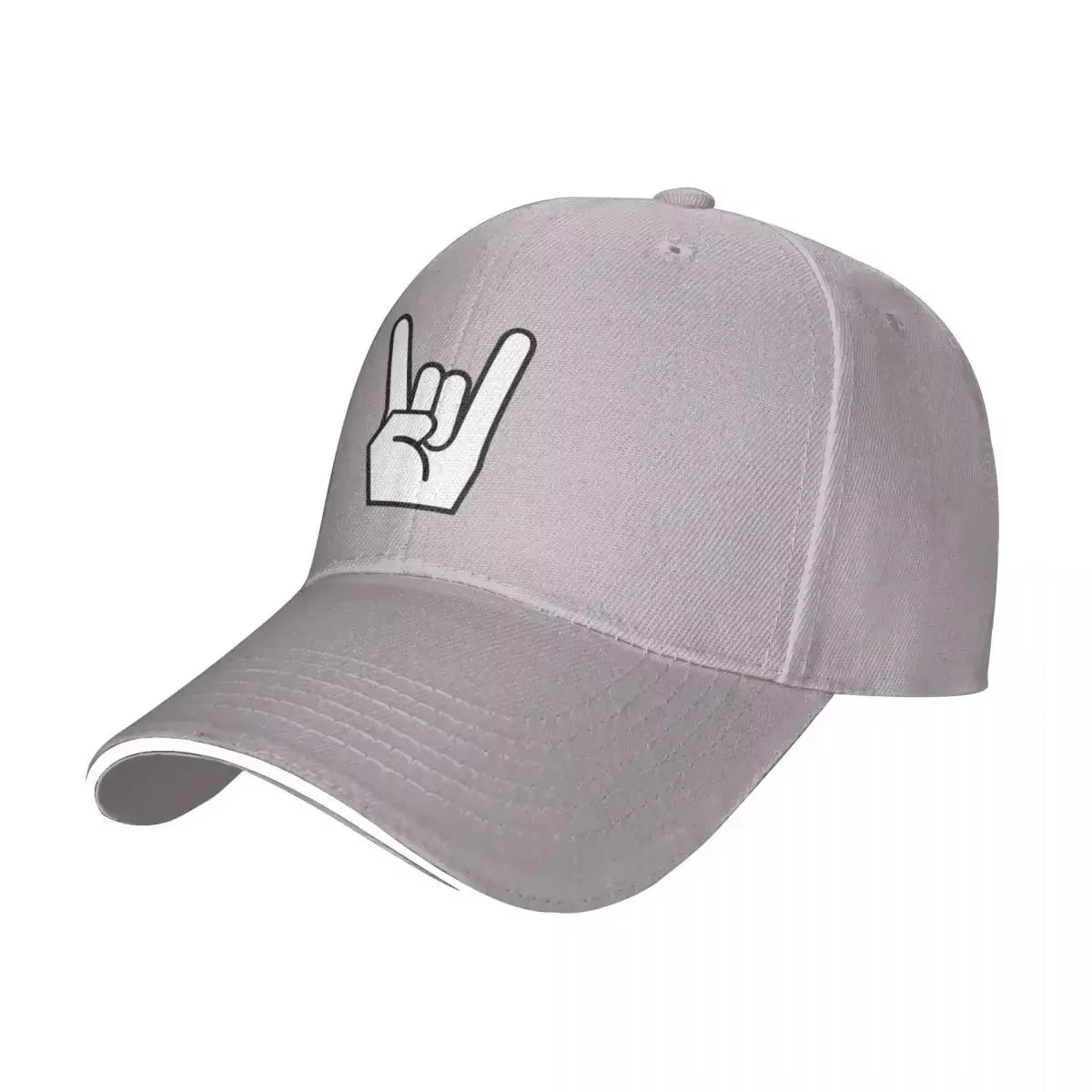 Rock Devil Horns Simple Icon Baseball Cap Anime Male Adjustable Hat Girl Men'S Streetwear for Sun Protection