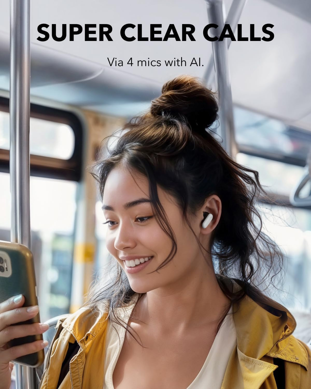 Soundcore P30I by Anker Noise Cancelling Earbuds,45H Spielzeit, 2-In-1 Case Und Handyständer, IP54, Kabellose Kopfhörer, Bluetooth 5.4, App Steuerung (Generalüberholt)