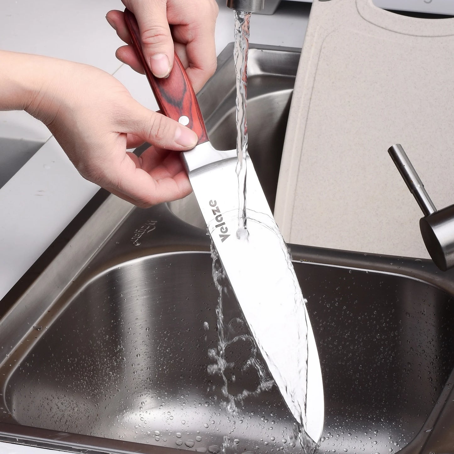 Hochwertiges Edelstahl Küchenmesser Set 14-teilig mit ergonomischem Holzgriff - Homestro